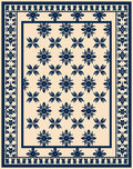 Classic Floral Border Pattern Rug