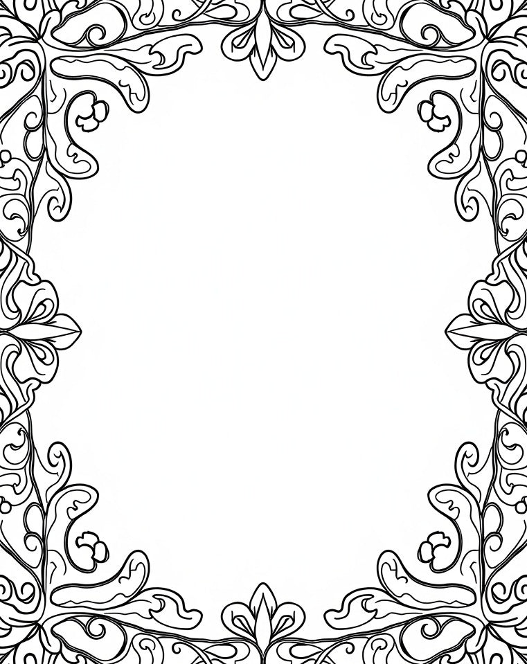 Ornate Floral Scrollwork Design Rug