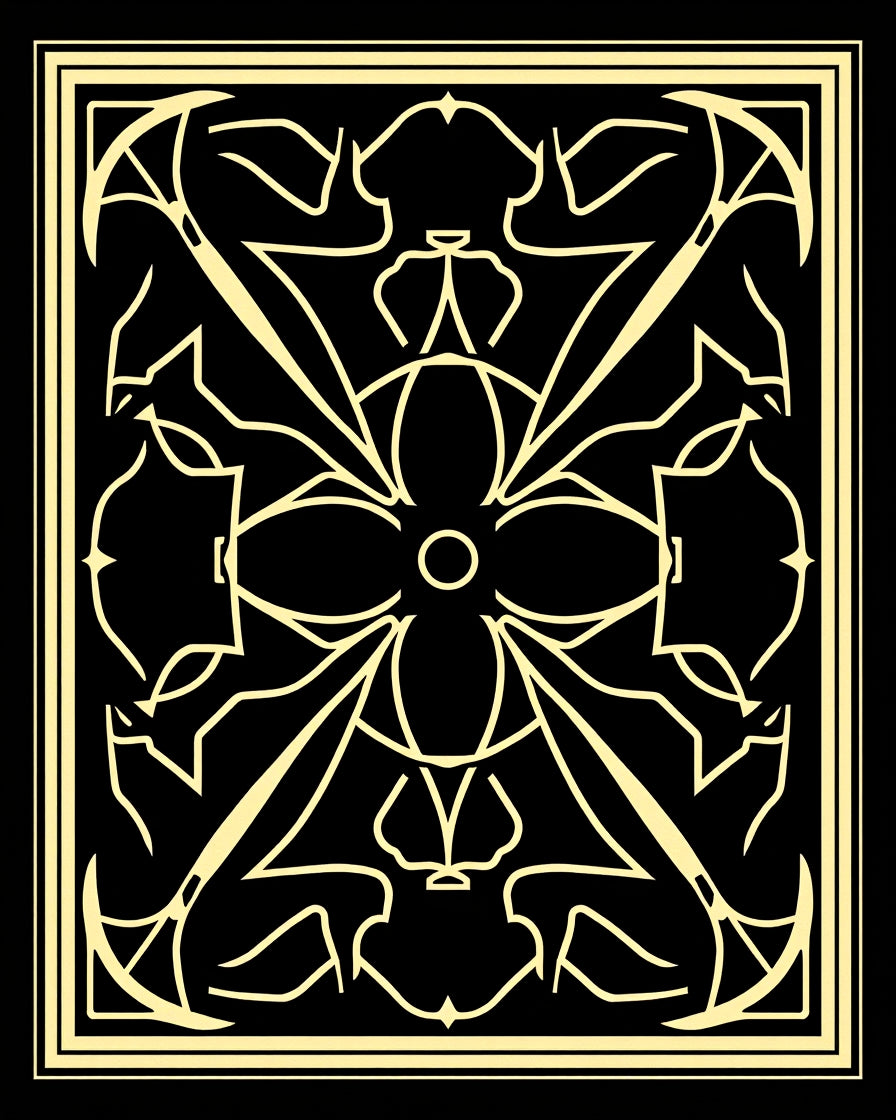 Geometric Art Deco Floral Design Rug