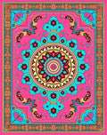 Vibrant Floral Mandala Pattern Rug