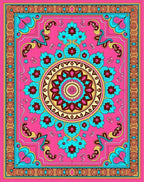 Vibrant Floral Mandala Pattern Rug