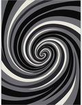 Monochrome Swirl Pattern Rug