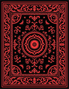 Bold Red Floral Ornamental Design Rug