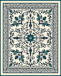 Elegant Floral Scroll Work Design Rug