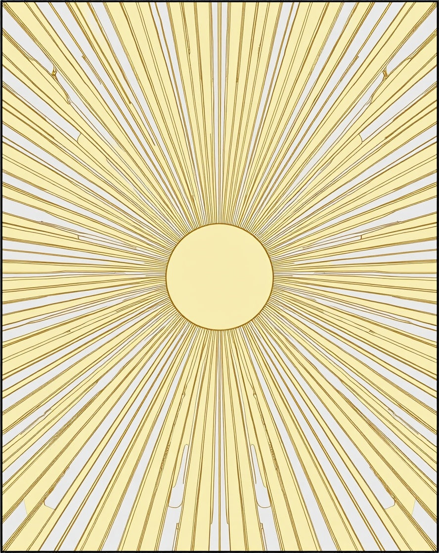 Radiant Sunburst Geometric Pattern Rug