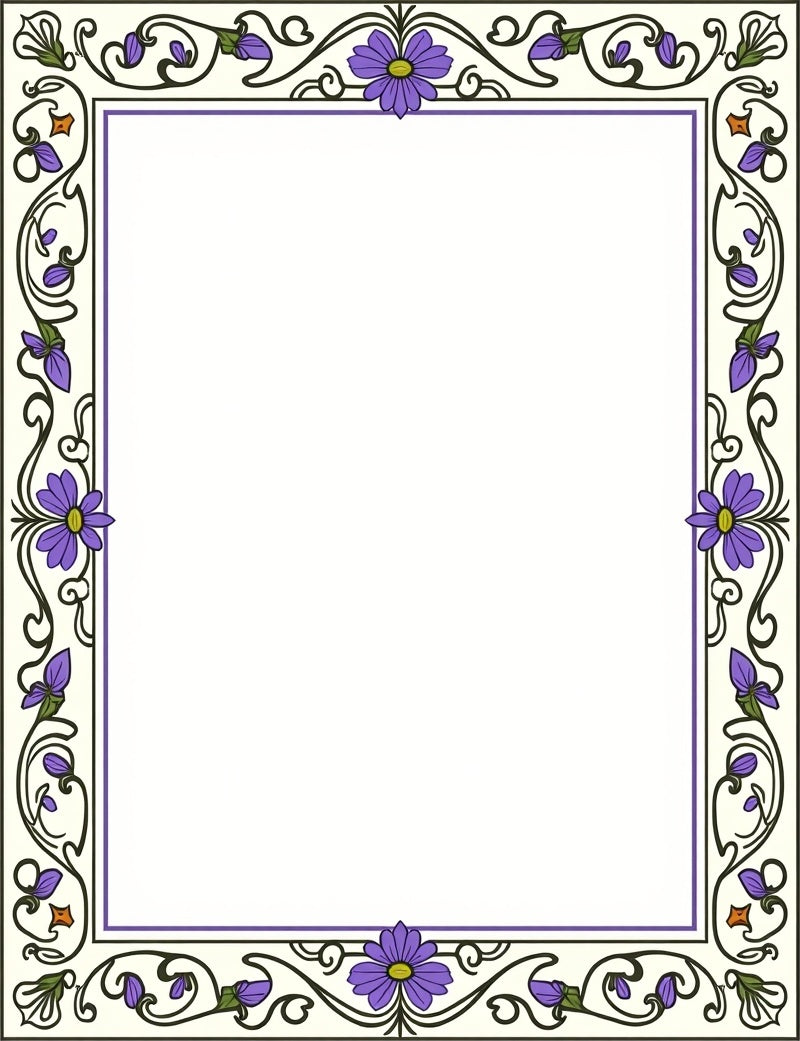Floral Art Nouveau Inspired Cream Rug