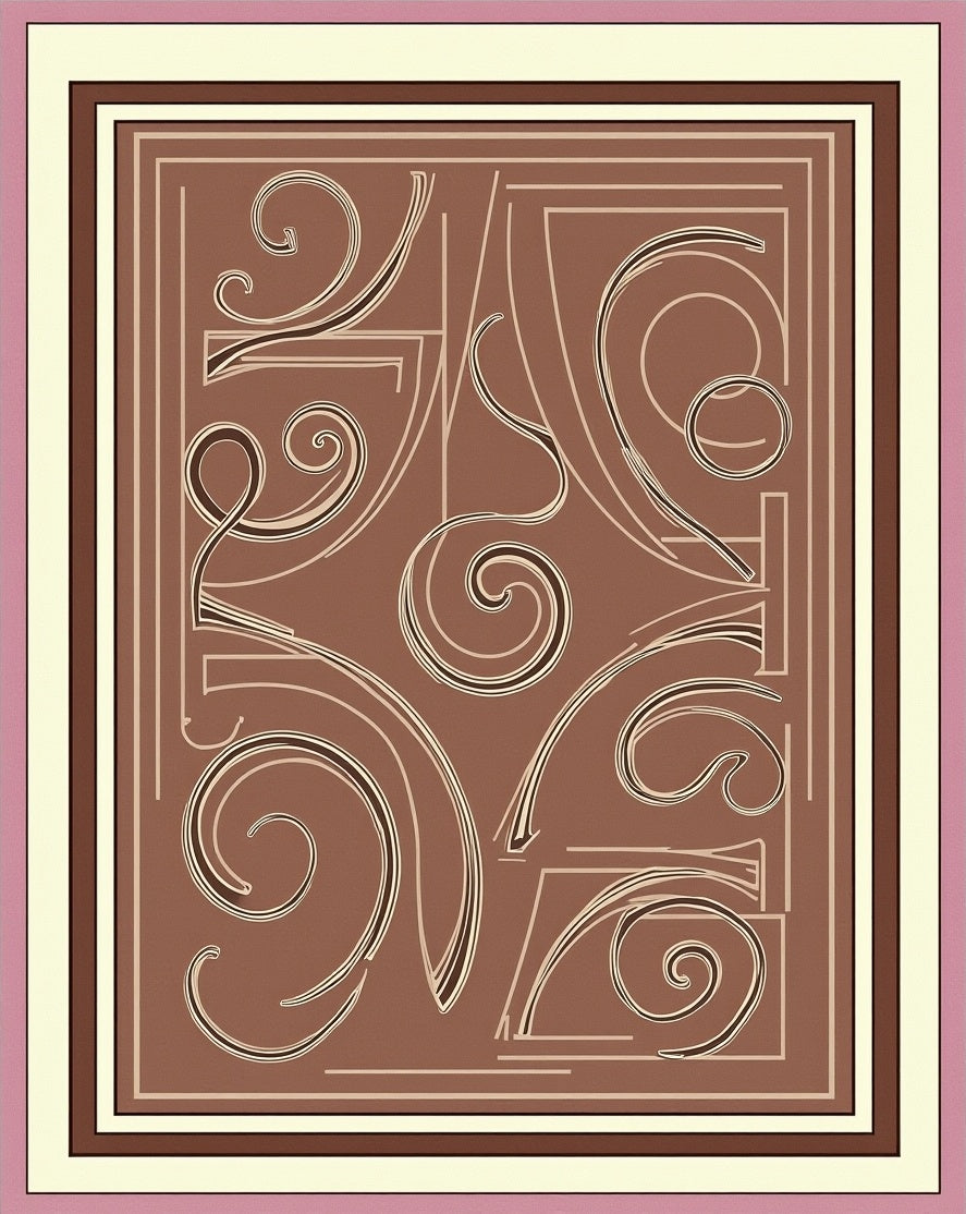 Art Deco Swirls Geometric Pattern Rug