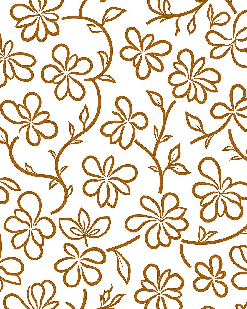 Copper Floral Vine Pattern Rug