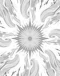 Gray Starburst Swirl Organic Design Rug