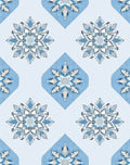 Cool Blue Snowflake Geometric Rug