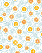 Whimsical Citrus Round Pattern Print Rug