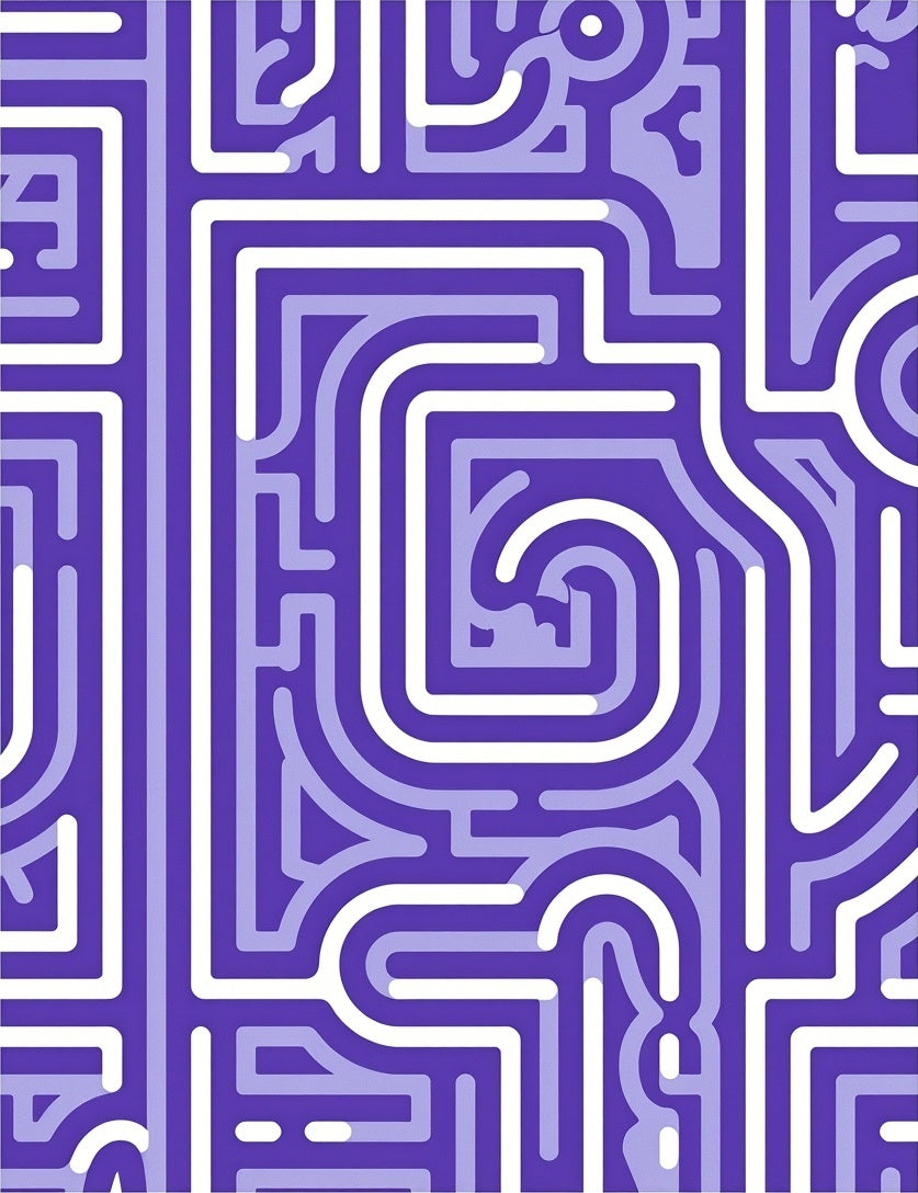 Modern Maze Linear Pattern Rug
