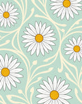 Delicate White Daisy Floral Pattern Rug