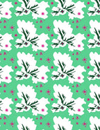 Green White Twig Starburst Rug