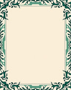 Elegant Teal Floral Border Design Rug
