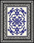 Ornate Blue Floral Symmetry Rug