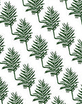 Dark Green Leaf Patterned Design Rug