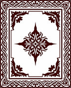 Ornate Symmetrical Floral Border Design Rug
