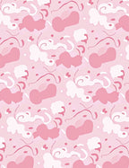 Playful Pink Abstract Organic Shapes Rug
