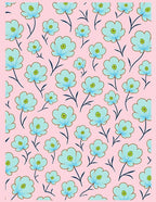 Pastel Blue Floral Bloom Rug