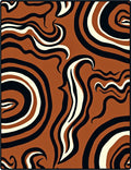 Abstract Swirls With Brown Beige Black Rug