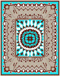 Bold Circular Medallion Pattern Rug