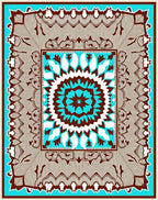 Bold Circular Medallion Pattern Rug