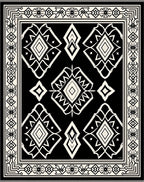 Bold Geometric Diamond Pattern Rug