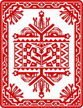 Bold Red Geometric Tribal Patterns Rug
