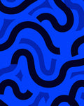 Modern Abstract Wavy Curve Design Rug