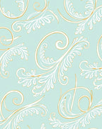 Elegant White Gold Swirls Rug