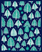 Forest Trees Pattern With Snow Rug