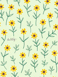 Yellow Floral Whimsical Pattern Rug