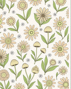Whimsical Floral Mushroom Pattern Design Rug