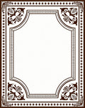 Traditional Brown Floral Scrollwork Border Rug