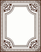 Traditional Brown Floral Scrollwork Border Rug