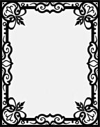 Black Scroll Leaf Frame Design Rug
