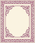 Ornate Scrollwork Border Design Rug