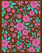 Vibrant Pink Floral Pattern Rug