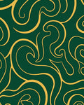 Elegant Gold Swirl Pattern Rug