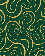 Elegant Gold Swirl Pattern Rug