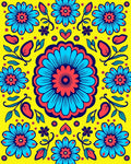Vibrant Floral Design Bold Folk Pattern Rug