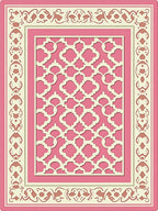 Pink Lattice Scrollwork Decorative Rug