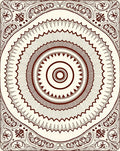 Circular Intricate Paisley Pattern Rug