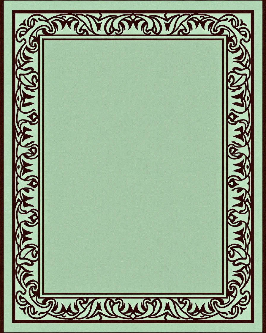 Elegant Dark Border Floral Pattern Rug