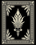 Cream Floral Frame with Centerpiece Rug