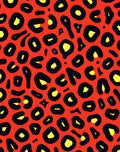 Vibrant Red Leopard Style Print Rug