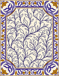 Blue Nature Branch Border Design Rug