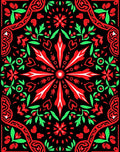 Crimson Black Floral Heart Collage Rug