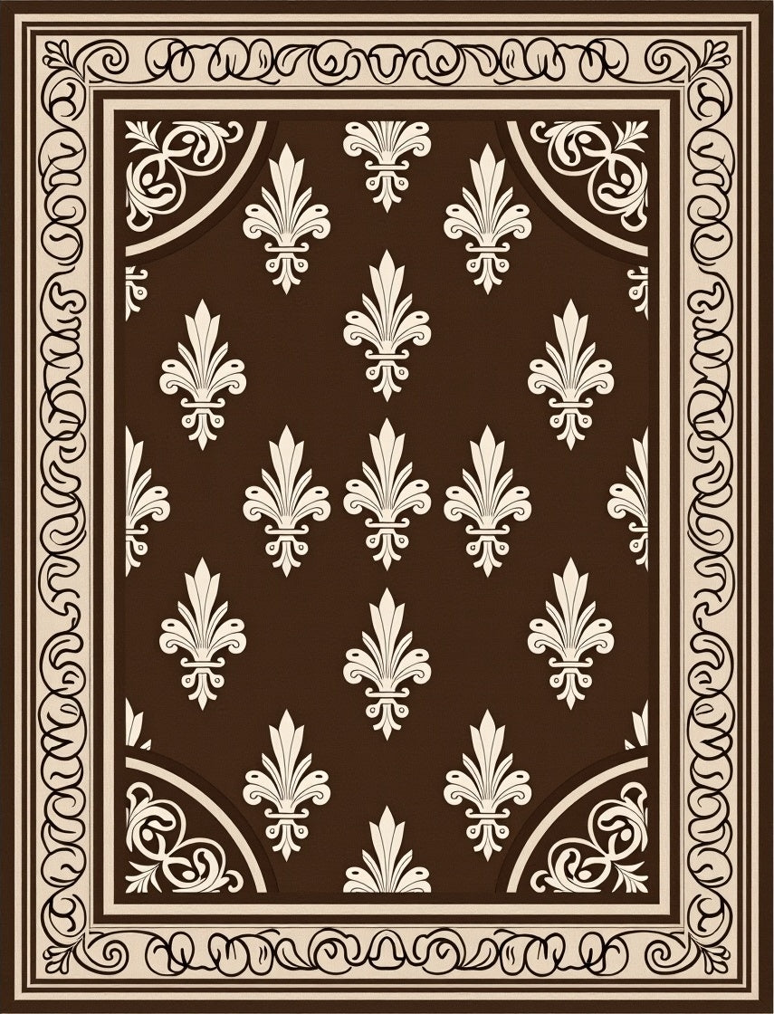 Classic Fleur-de-lis Pattern Rug
